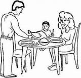 Dinner Family Coloring Table Pages Drawing Eat Sketch Together Eating Clipart Kids Paintingvalley Sketches Getdrawings sketch template