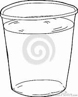 Cup Water Outlined Plastic Illustration Stock Single sketch template