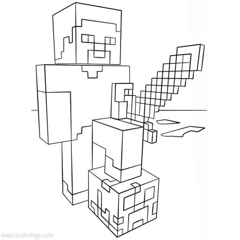 minecraft armor coloring pages minecraft steve coloring pages