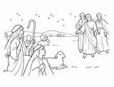 Shepherds Nativity Joseph Appearing Gospel sketch template