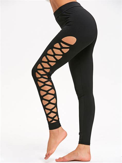 [42 off] lattice cut out leggings rosegal