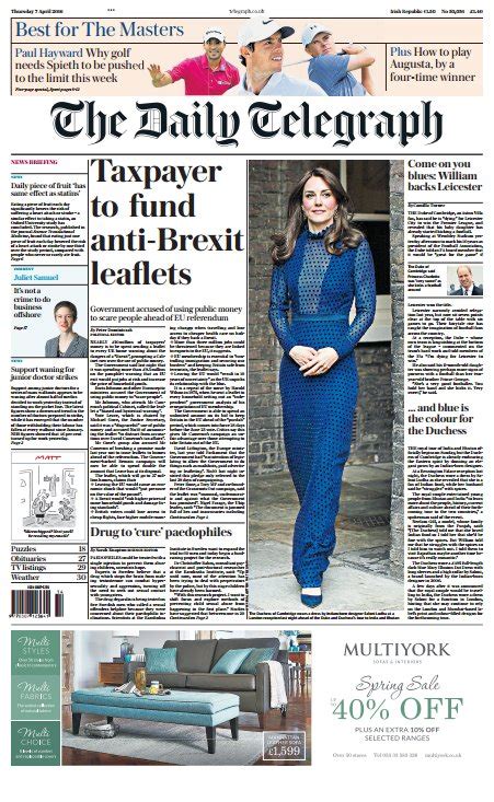 daily telegraph front page taxpayer  fund anti brexit leaflets skypapers scoopnestcom