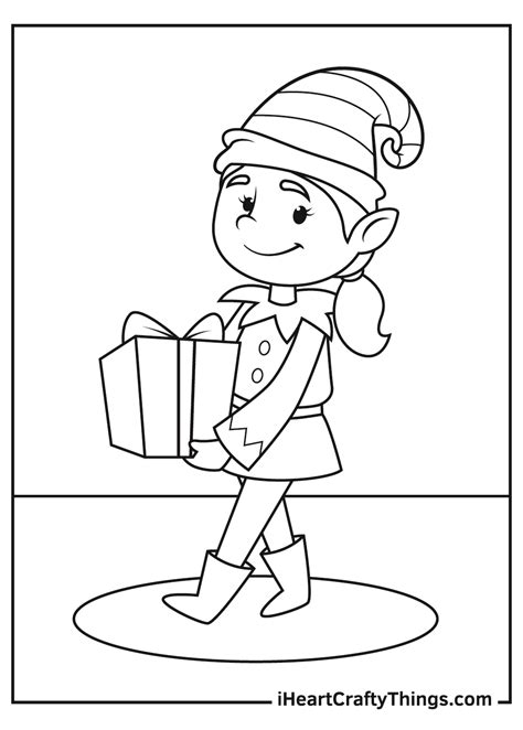 coloring pages  christmas elves christmas elf coloring page