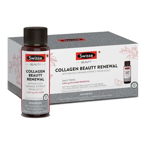 buy swisse beauty collagen health supplement liquid  blood orange extract bottle