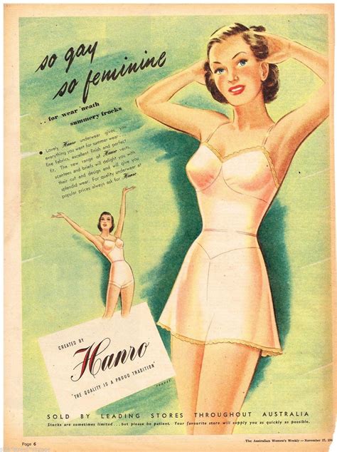 hanro lingerie ad women s fashion vintage advertising 1940