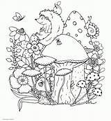 Coloring Pages Adults Mushroom Printable Animal Sheet Print Hedgehog Colouring Adult Sheets Look Other sketch template