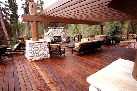 colorado mountain log cabin deck fabulous designed  becky doanedoane designs www