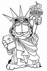 Liberty Coloring Statue Pages Garfield Drawing Crown Tex Color Template Getcolorings Netart Sketch Getdrawings Easy Print sketch template