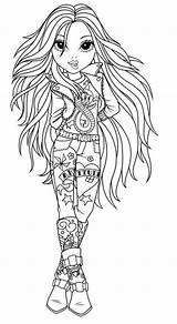 Coloring Coloriage Pages Bratz Dessin Adult Jente Steampunk Fille Kawaii Book Girls Ever After Adults High Choose Board Raven Drawings sketch template