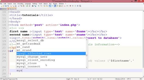 How To Insert Data Into Database Using Php Pdo Youtube