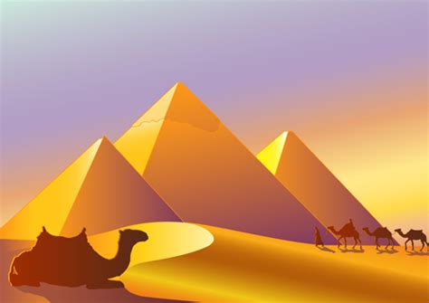 Creative Egypt Pyramids Background Vector Graphics 01 Free