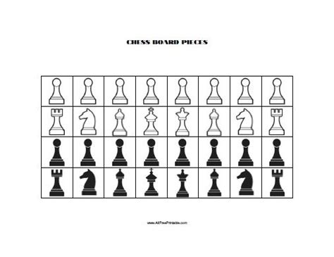 printable chess board  pieces
