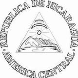 Nicaragua Escudo Bandera Dibujar Imprimir Arms Pegar Recortar Miscelaneas sketch template
