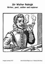 Sir Walter Raleigh Colouring sketch template