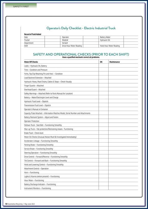 printable forklift inspection checklist printable world holiday