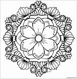 Mandala Pages August Flower Garden Coloring Color Adults sketch template