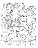 Barbie Coloring Mermaid Pages Mermaids Kids Fun sketch template