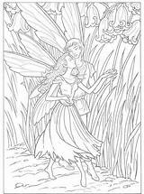Dover Fairies Adults Elfjes Kleurplaat sketch template