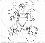 Barn Coloring Outline Pages Illustration Royalty Rf Clip Bnp Studio Red Printable Getcolorings sketch template