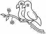 Mewarnai Burung Lovebird Animals Papan Pilih Colouring sketch template