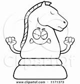 Chess Clipart Mascot Knight Coloring Cartoon Mad Cory Thoman Outlined Vector Surprised Happy 2021 Clipartof sketch template