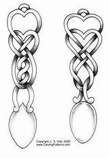 Spoons Welsh Pattern Carved sketch template