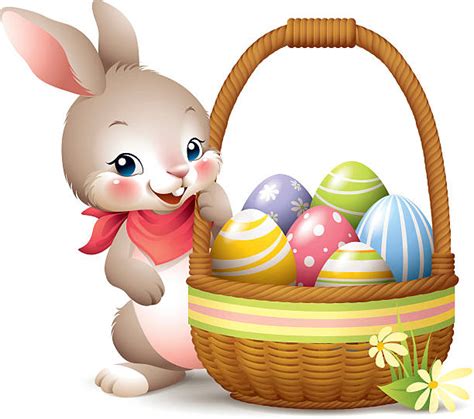 easter egg basket illustrations royalty  vector