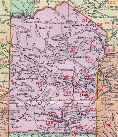 Jefferson County Pennsylvania 1911 Map By Rand Mcnally Brookville