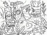 Coloring Hawaii Pages Hawaiian Luau Tiki Drawing Printable Color Beach Island Adult Tropical Kids Islands Sheets Adults Print Printables Beaches sketch template