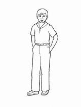 Brother Standing Drawing Boy Coloring Pages Drawings Man Lds Young Wearing Library Shirt Paintingvalley Illustration Inclined Primarily Symbols Primary sketch template