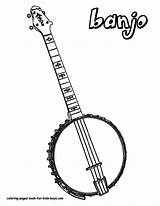 Coloring Banjo Pages Instrument Boys Instruments Country Music Musical String Drawing Guitar Downloads Guitars Kids Jets Illustration Visit Printables Choose sketch template