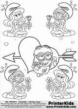 Coloring Pages Minion Valentine Smurfs Vexy Getcolorings Flower Loke Hansen Smurf Printable Smurfette Heart Printerkids sketch template