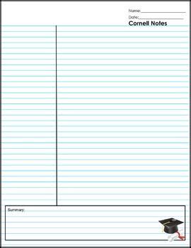 cornell note paper cornell notes note paper cornell notes template