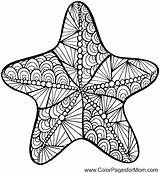 Coloring Pages Sea Beach Adult Starfish Ocean Star Printable Adults Summer Urchin Print Sunset Theme Drawing Colouring Color Stars Mandala sketch template