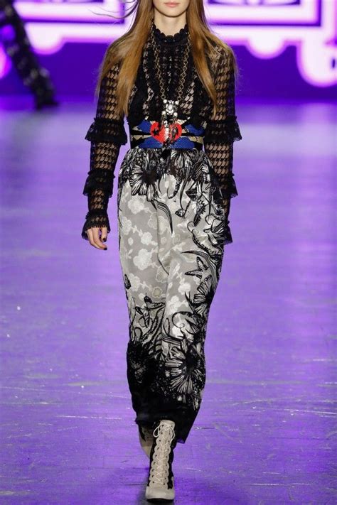 anna sui fall winter 2016 butterfly garden stripe and lace
