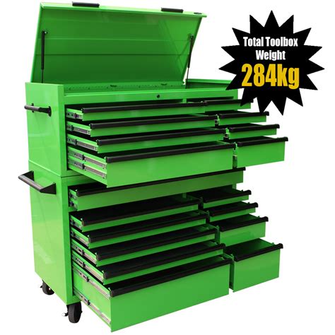 Maxim 54” Green Toolbox Top Chest And Roll Cabinet Combo With 18 Drawers