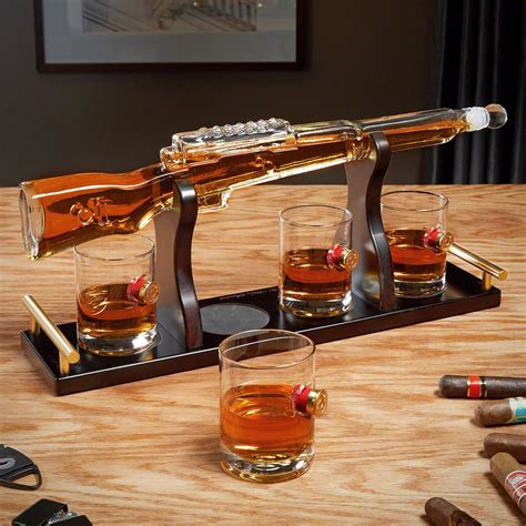 shotgun whiskey decanter set