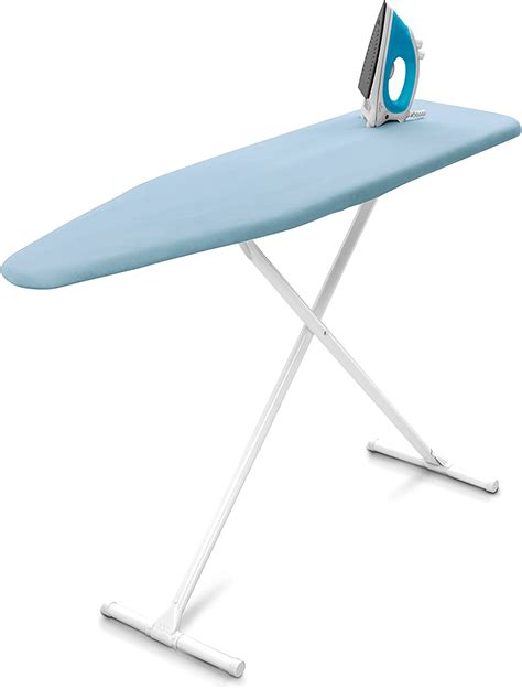 Homz T Leg Steel Top Ironing Board With Foam Pad Sky Blue Cover