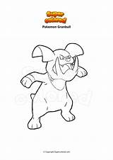 Granbull Pokemon Supercolored Dibujo sketch template