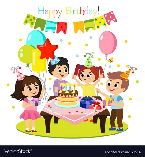 cartoon picture  birthday celebration