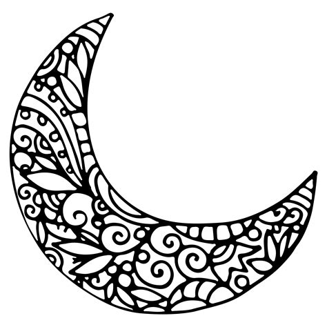 crescent moon printable shapes template coloring pages sketch coloring
