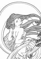 Mucha Coloring Pages Alphonse Nouveau Deviantart Color Lineart Getcolorings Getdrawings источник Colorings sketch template