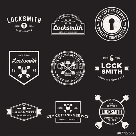 royalty  vector vector set  locksmith labels badges  design elements