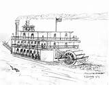 Riverboat Sketch River Boat Paintingvalley sketch template