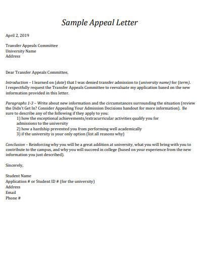 appeal letter template sample templates vrogue