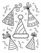 Coloring Pages Birthday Party Hats Printable sketch template
