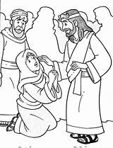 Jesus Heals Miracles Heilt Flujo Sangre Fluxo Sangue Jezusa Cuda Enferma Femme Calms Sana Bibel Kinder Demon Touched Jesús Colorir sketch template