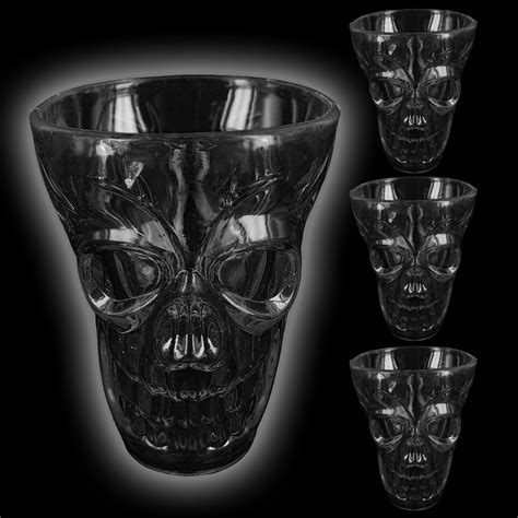 halloween  skull shaped shot glasses scary spooky creepy horror gothic party ebay