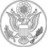 Seal Coloring Pages States United Great Symbols Dc Washington Tattoo Logo Printable Presidential Usa Army American Drawing Presidents Colouring National sketch template