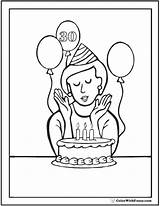 Birthday Mom Coloring Happy Pages Kids Printable Sheets Color Pdf Print Grandma Getcolorings Party Girl Colorwithfuzzy Hat sketch template